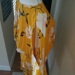 Yellow floral tunic f21 XL
